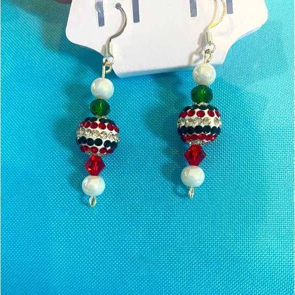 Jewelry - Christmas ball earrings handmade